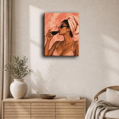 Red Wine, Wrapped in Pink | Paint by Number