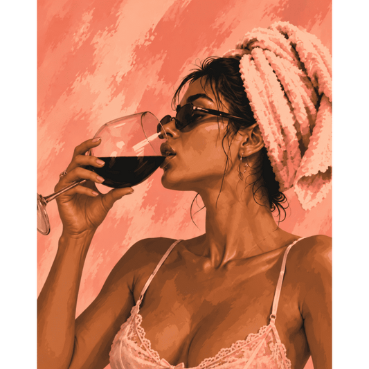 Vino Rosso, Avvolto nel Rosa | Dipingi con i numeri