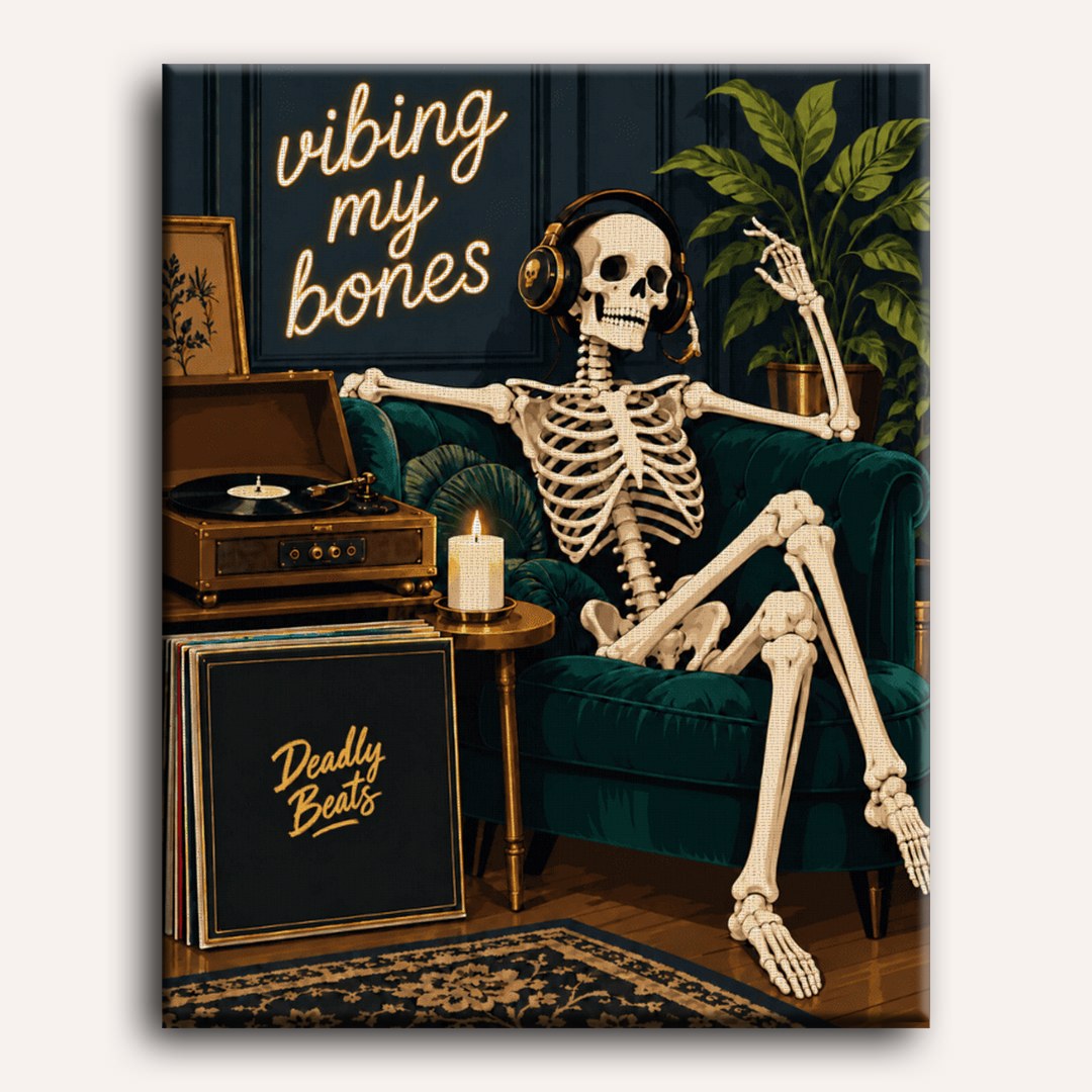 Skeleton's Vinyl Groove | Paint by Number
