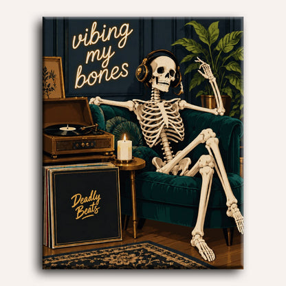 Skeleton's Vinyl Groove | Paint by Number