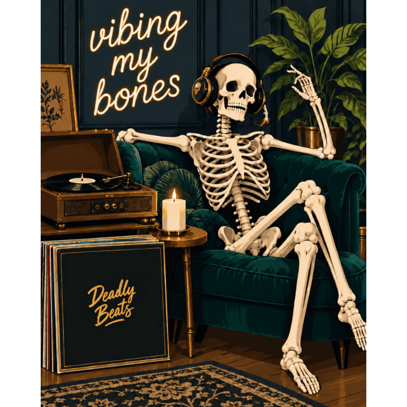 Skeleton's Vinyl Groove | Paint by Number