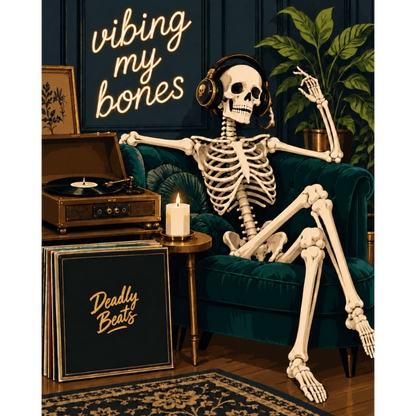 Skeleton's Vinyl Groove | Paint by Number