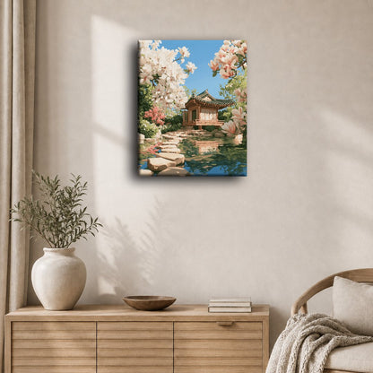 Pabellón del estanque de magnolias | Pintar por números