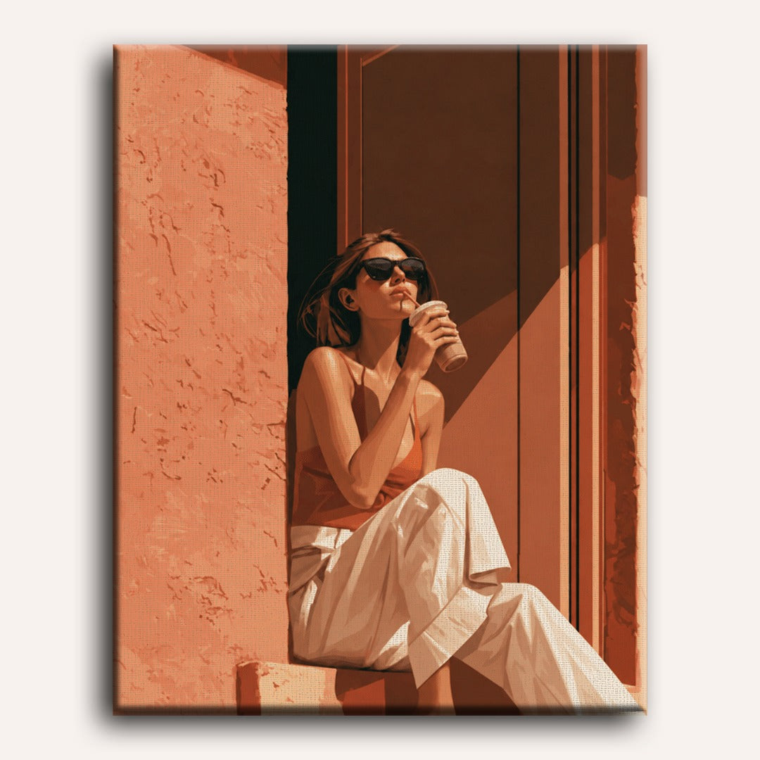 Sunlit Doorway Sip | Paint by Number