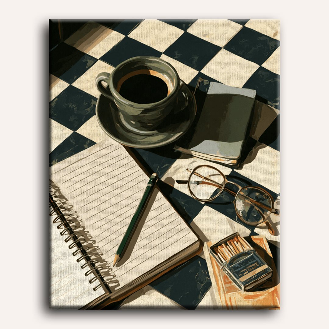 Notes autour d'un café | Peinture à numéros