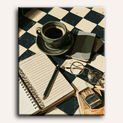 Notes autour d'un café | Peinture à numéros
