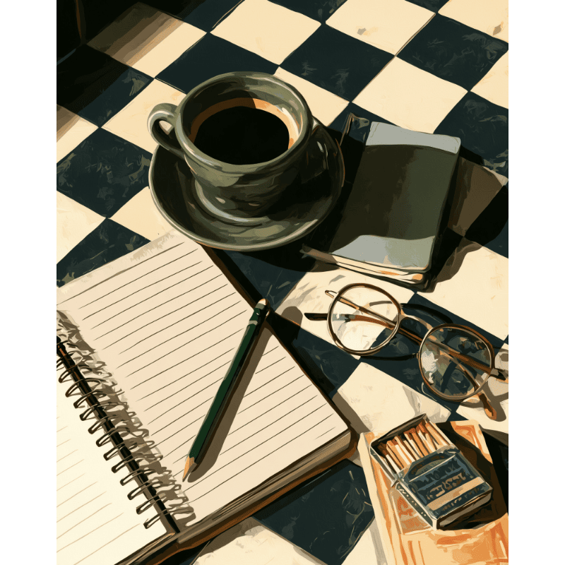 Notes autour d'un café | Peinture à numéros