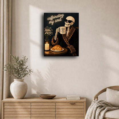 Le rituel café du squelette | Peinture à numéros