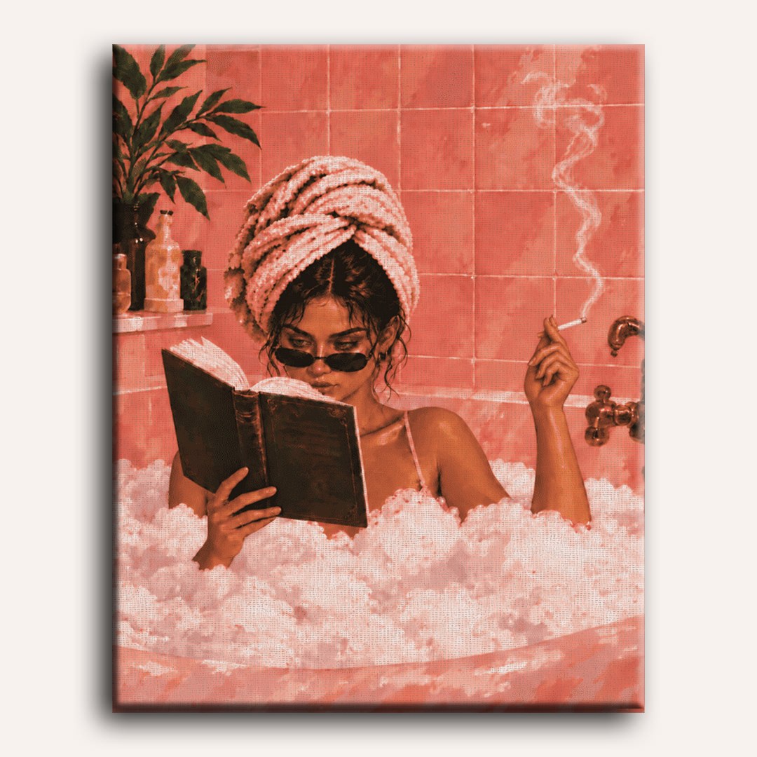 Baño de burbujas y un buen libro | Pintar por números