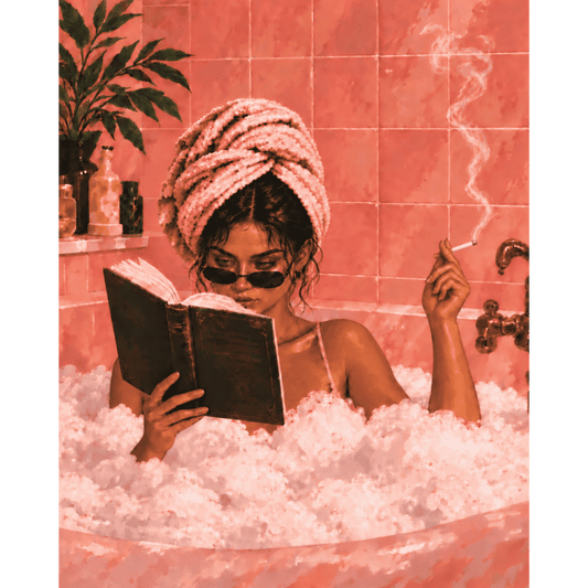Bain moussant & un bon livre | Peinture à numéros