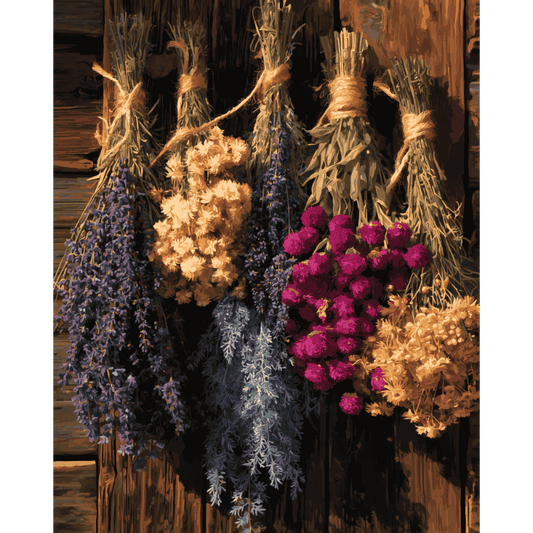 Bouquets de fleurs séchées | Peinture à numéros