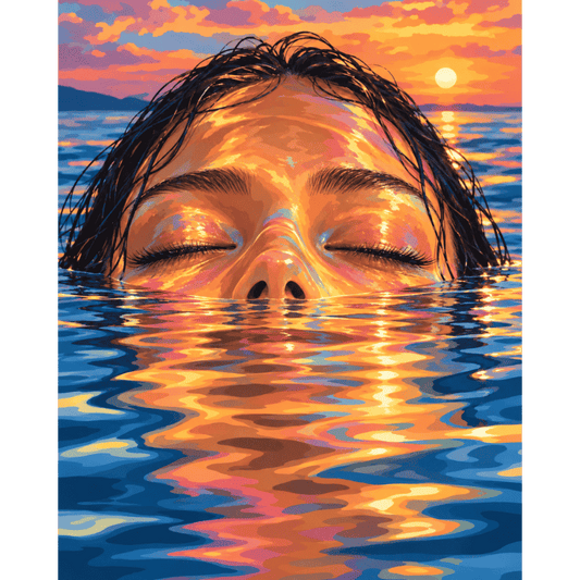 Le couchant sur son visage | Peinture à numéros