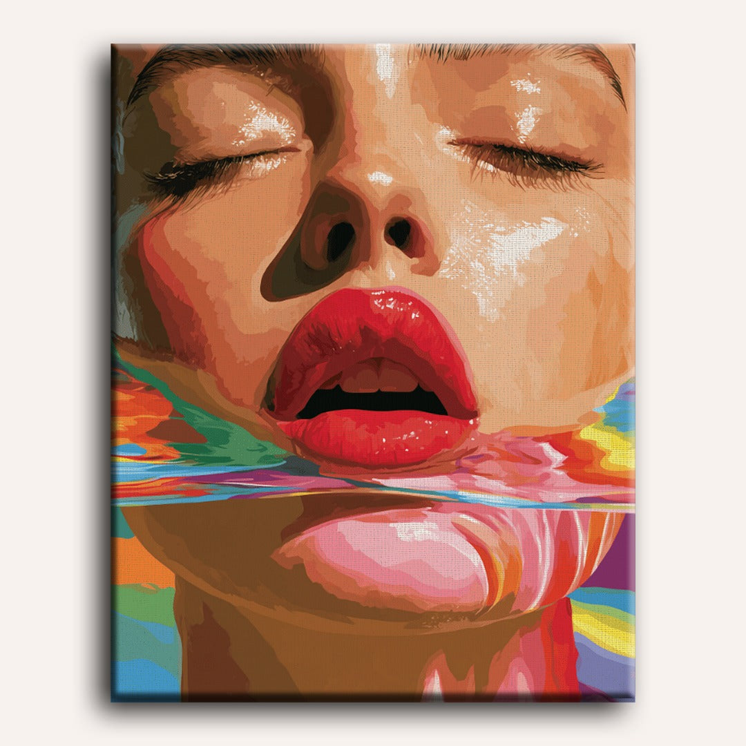 Labios iridiscentes | Pintar por números