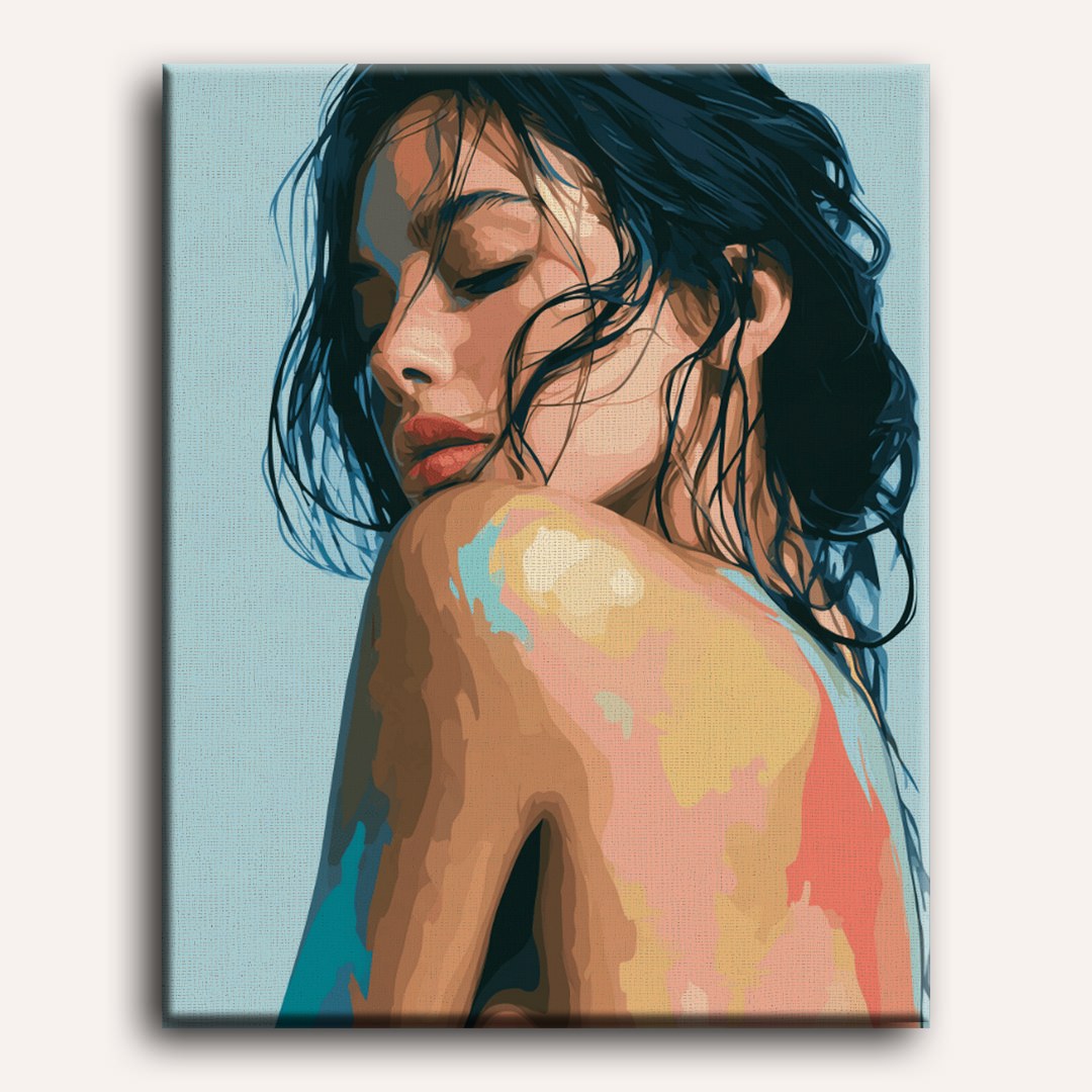 Hombro pintado, mirada serena | Pintar por números
