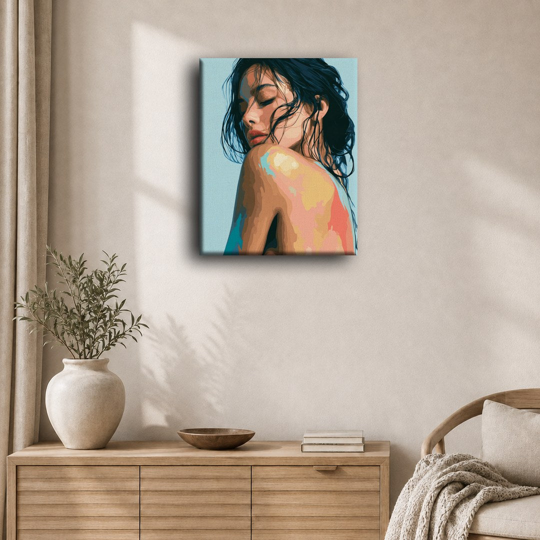 Hombro pintado, mirada serena | Pintar por números