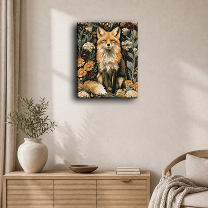 Renard parmi les fleurs sauvages | Peinture à numéros