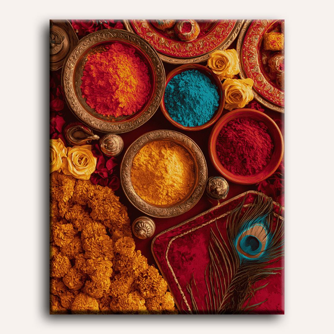 Ciotole di Colori Holi | Dipingi con i numeri