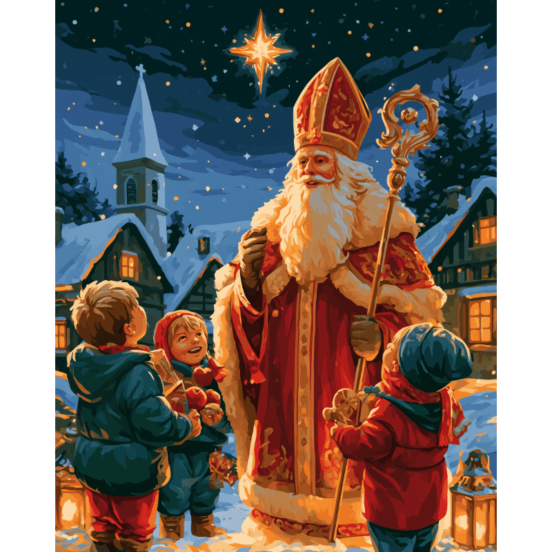 Starlit Welcome for the Sinterklaas | Paint by Number