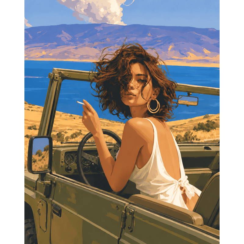 Jeep abierto, costa abierta | Pintar por números
