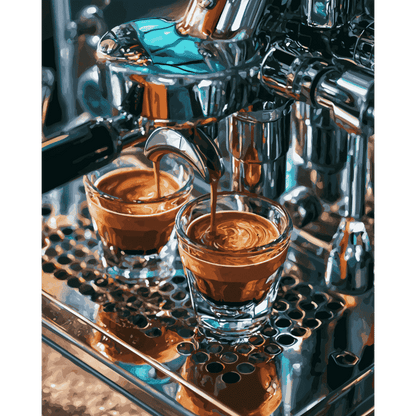 Doppio Shot, Riflesso Cromato | Dipingi con i numeri