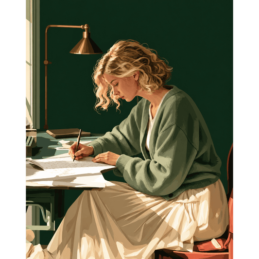 Lettera in Cardigan Verde | Dipingi con i numeri