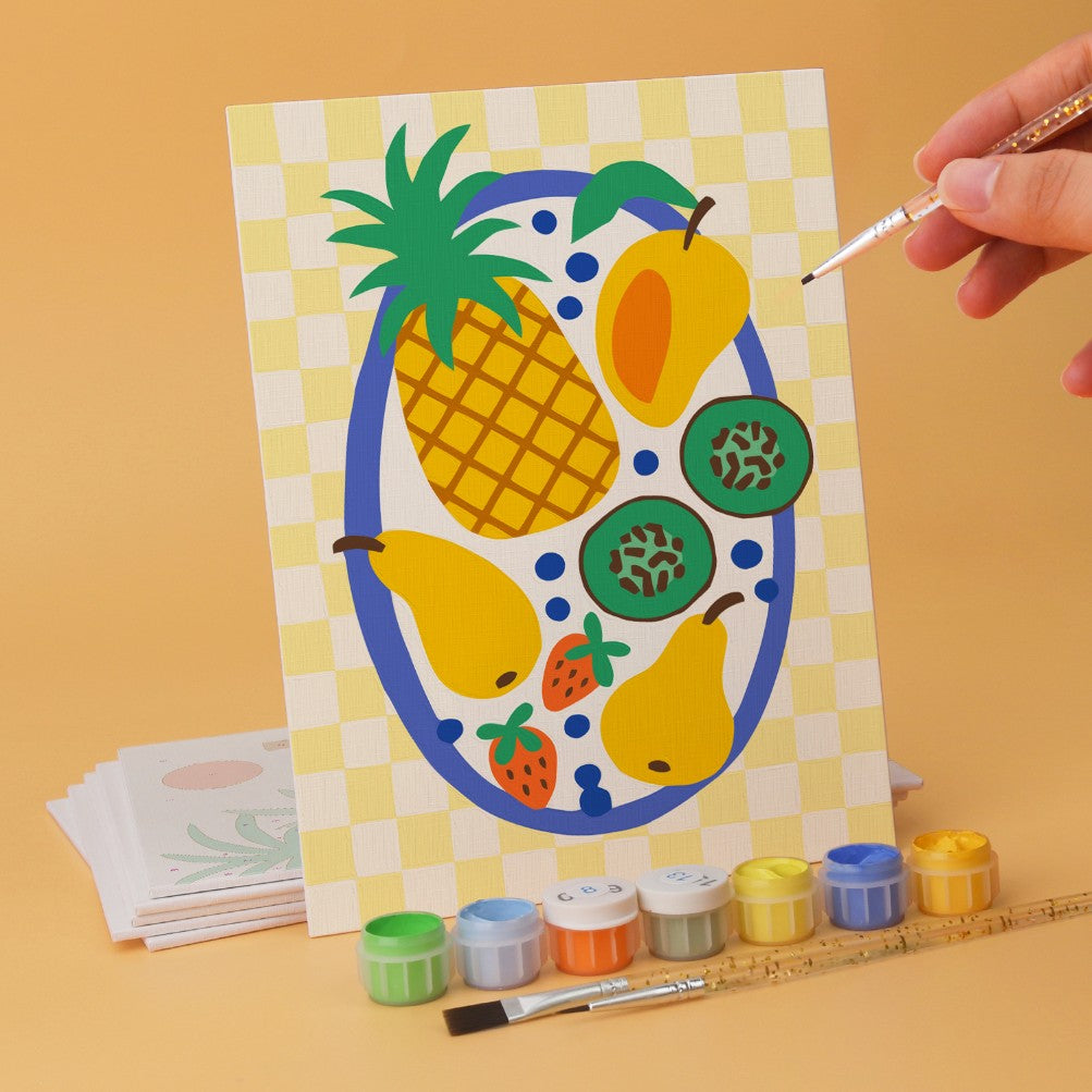 6 Wooden Board Mini Paintings – Bold Tropical Vacay