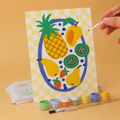 6 Wooden Board Mini Paintings – Bold Tropical Vacay
