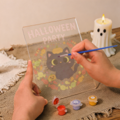 Paint by Number Halloween Lamp - Pumpkin Paws