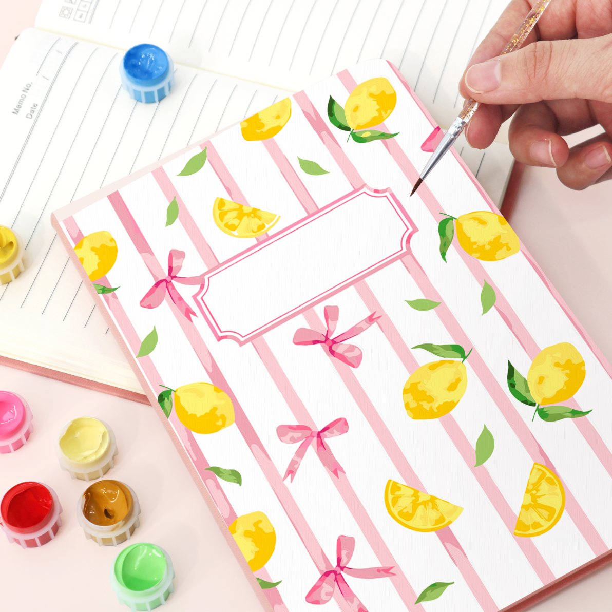 Paint by Number Notebook - Lemon Bows