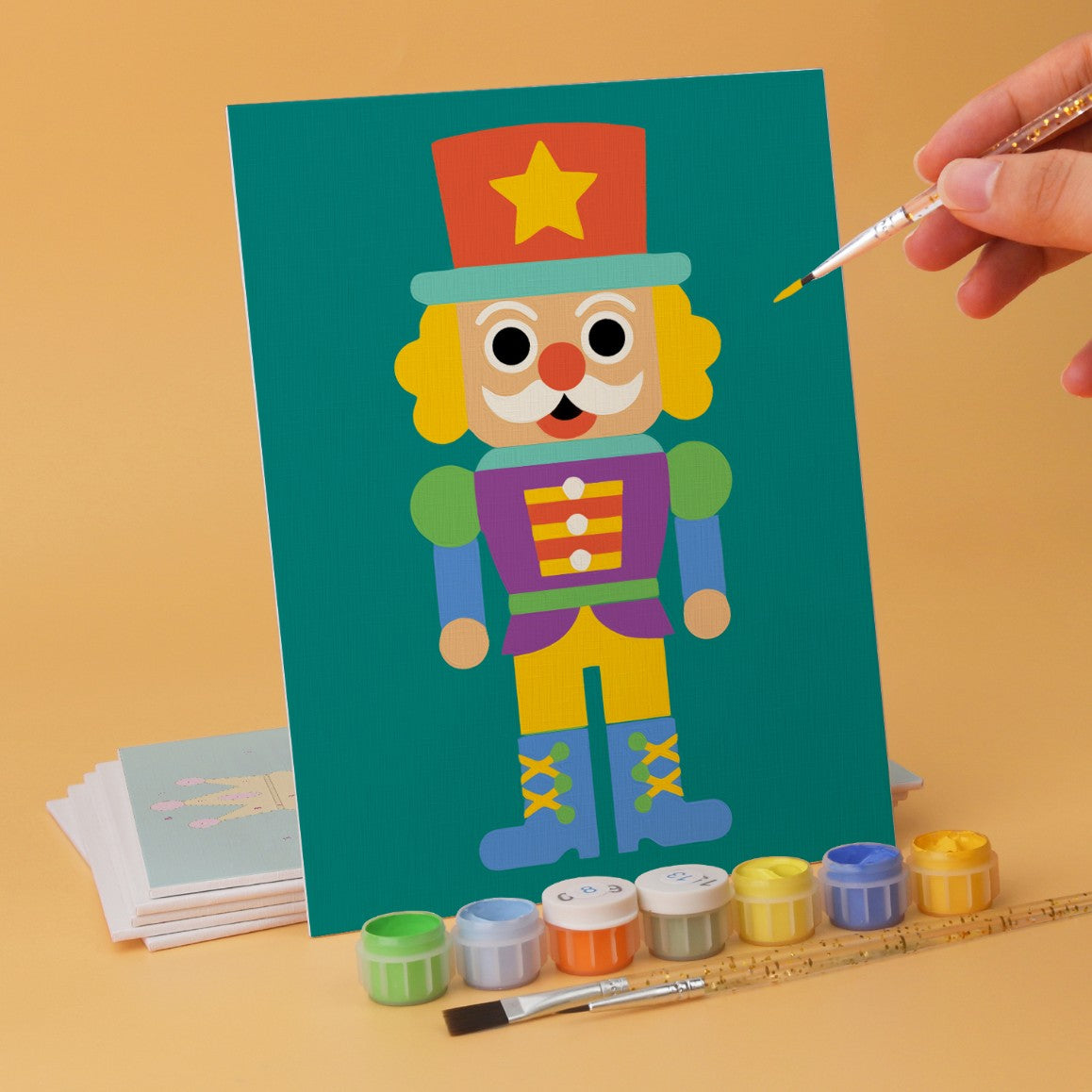 6 Wooden Board Mini Paintings – Nutcracker Parade Set