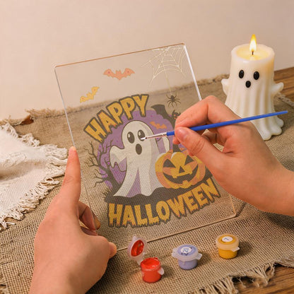 Paint by Number Halloween Lamp - Happy Halloween