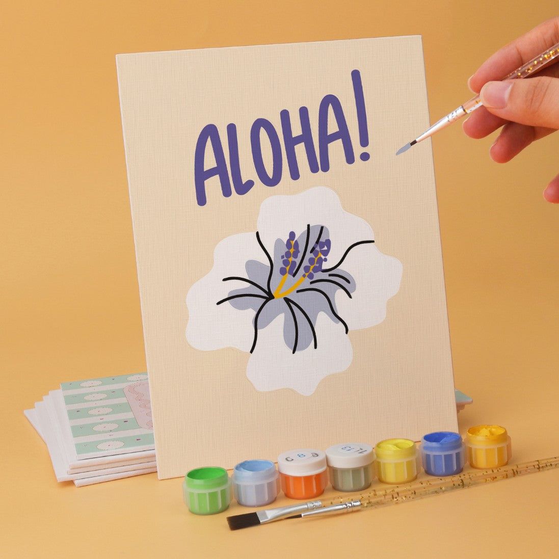 6 Wooden Board Mini Paintings – Cheers and Wishes