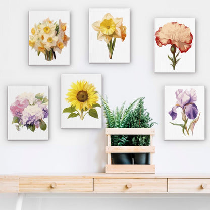 6 Mini Paintings - Flowers Set 2.0