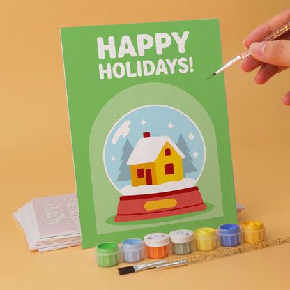 6 Wooden Board Mini Paintings – Holiday Wishes