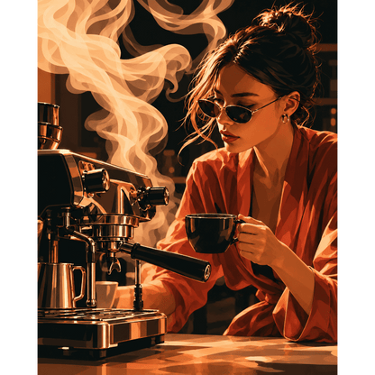 Bata, vapor y máquina de espresso | Pintar por números