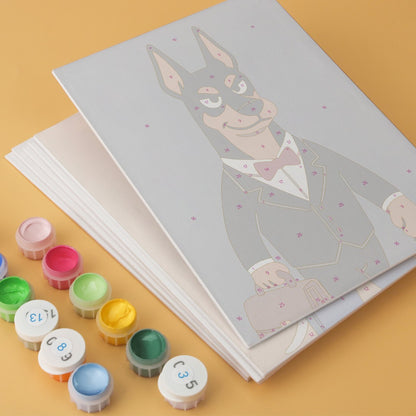6 Wooden Board Mini Paintings – Dapper Dogs