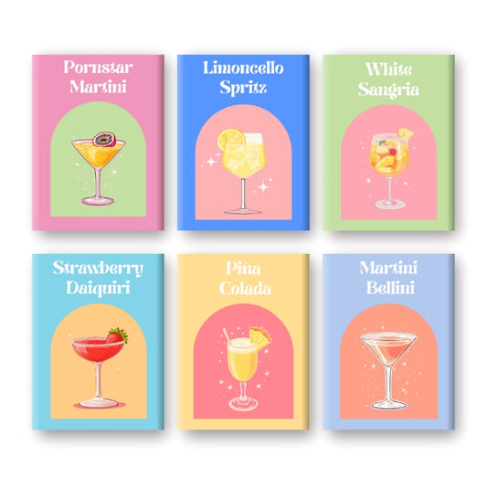 6 Mini Paintings - Summer Vibes Cocktail Set-Paint by numbers