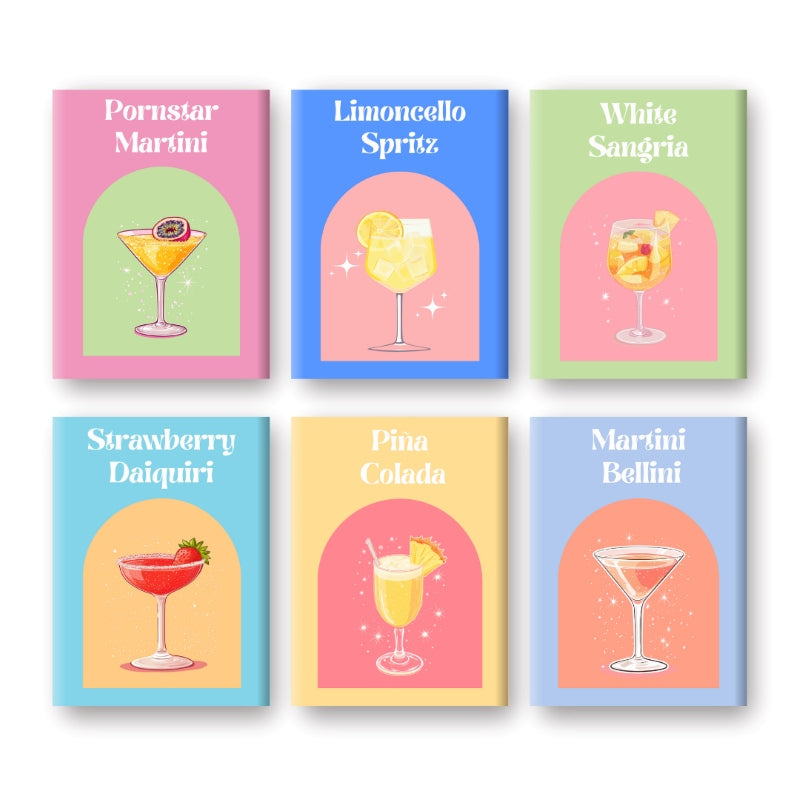 6 Mini Paintings   Summer Vibes Cocktail Set