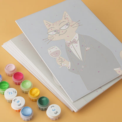 6 Wooden Board Mini Paintings – Fashionable Felines