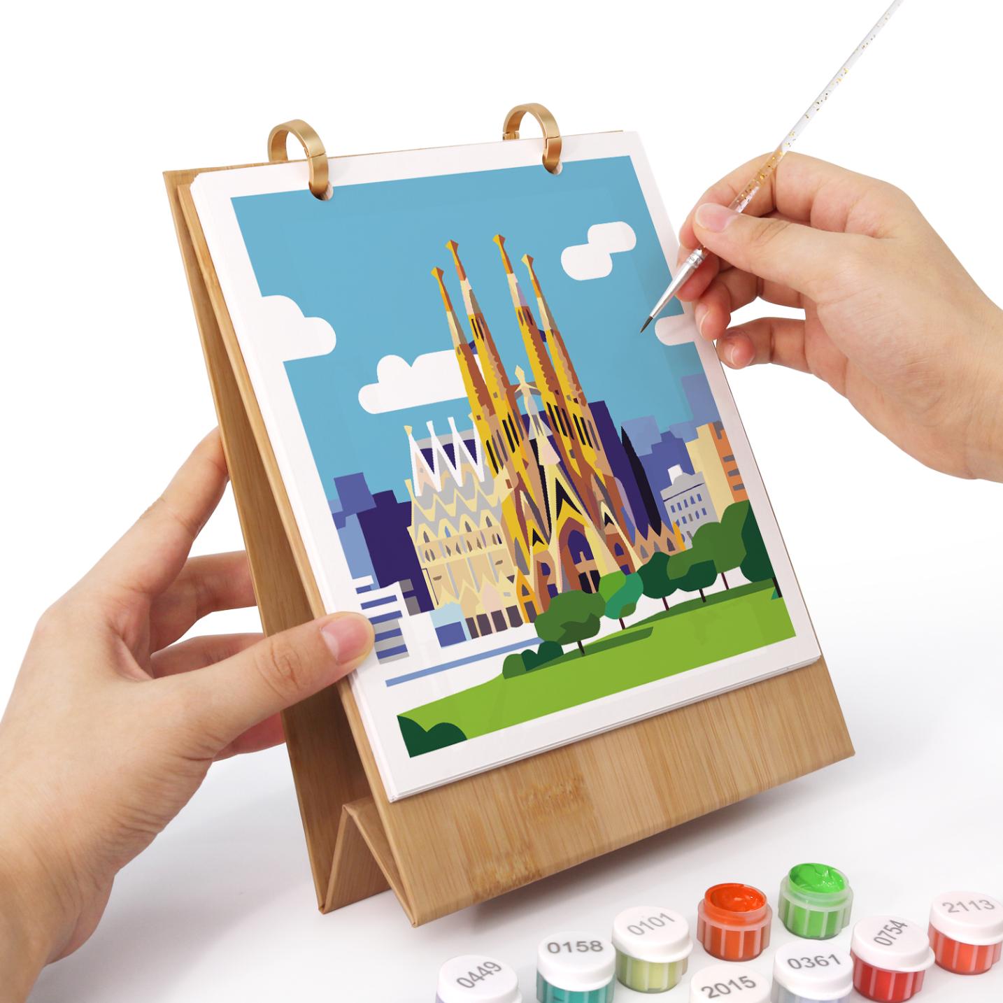2027 Paint by Numbers Desk Calendar | Travel Edition