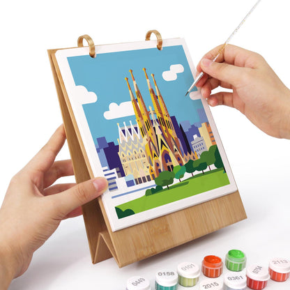 2027 Paint by Numbers Desk Calendar | Travel Edition