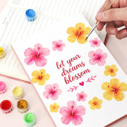 Paint by Number Notebook - Tropical Blossoms