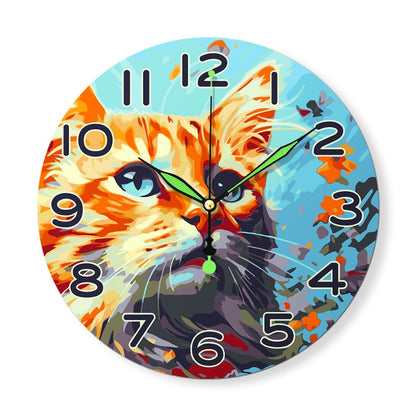 Painting by Numbers Clock – Beautiful Cat-Paint by numbers