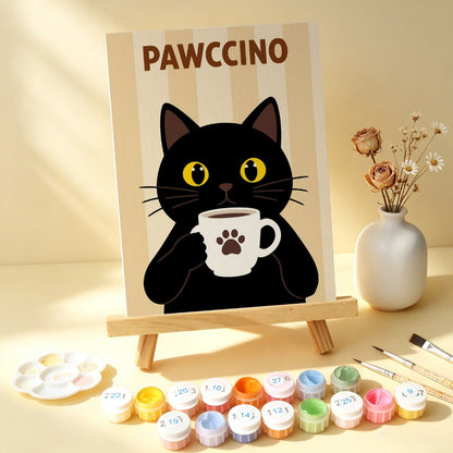 6 Wooden Board Mini Paintings – Coffee & Whiskers