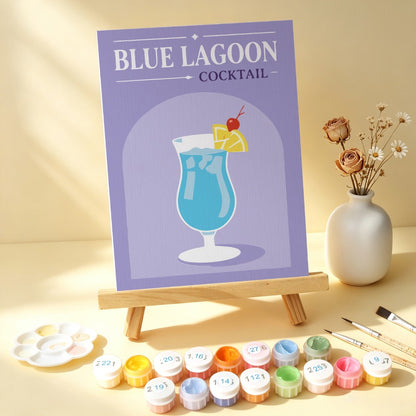 6 Wooden Board Mini Paintings – Colorful Cocktails