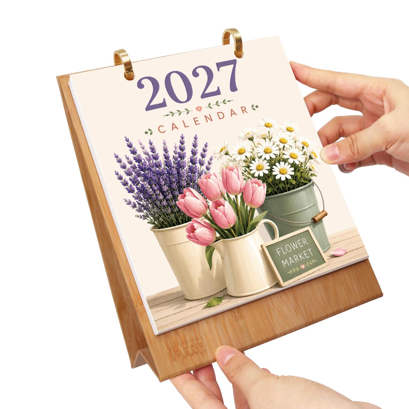 2027 Paint by Numbers Desk Calendar | Flower Market Edition