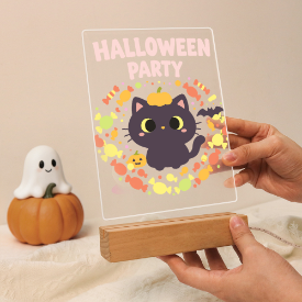 Paint by Number Halloween Lamp - Pumpkin Paws