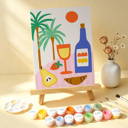 6 Wooden Board Mini Paintings – Bold Tropical Vacay