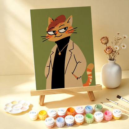 6 Wooden Board Mini Paintings – Fashionable Felines