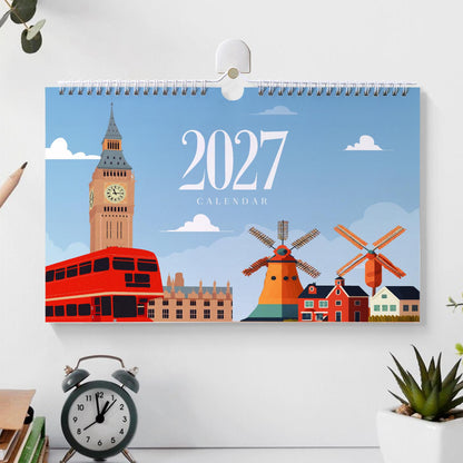 Paint by Numbers Calendar 2027 | Famous Landmarks Edition
